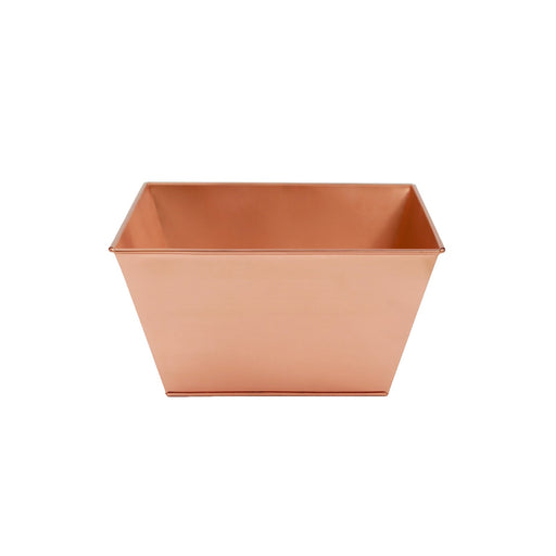 ACHLA Small Copper Flower Box Planter | Galvanized Steel with Copper Plated Finish | Indoor & Outdoor Tabletop or Stand | 12 x 12 x 6 in | Model C-11C
