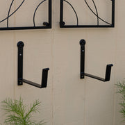 ACHLA Medium Copper Flower Box with Wall Brackets | Galvanized Steel with Copper Plated Finish and Black Wrought Iron Brackets | Model C-20C-WM