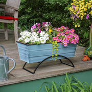 ACHLA Odette Medium Flower Box Stand | Wrought Iron and Galvanized Steel | Patio & Balcony Container Gardening | 10 x 24 x 12 in | Model C-20NB-S