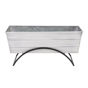 ACHLA Odette 24in Medium Flower Box Stand | Wrought Iron and Galvanized Steel | Patio & Balcony Container Gardening | 10 x 24 x 12 in | Model C-20W-S