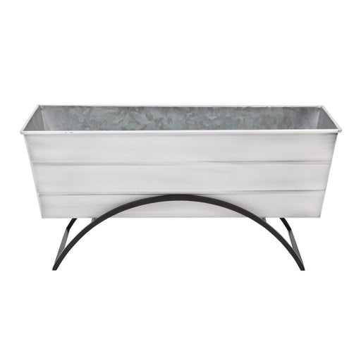 ACHLA Odette 24in Medium Flower Box Stand | Wrought Iron and Galvanized Steel | Patio & Balcony Container Gardening | 10 x 24 x 12 in | Model C-20W-S