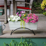ACHLA Odette 24in Medium Flower Box Stand | Wrought Iron and Galvanized Steel | Patio & Balcony Container Gardening | 10 x 24 x 12 in | Model C-20W-S