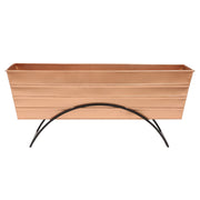 ACHLA Odette Large Flower Box Stand | Copper Plated Galvanized Steel and Black Wrought Iron | Patio & Balcony Container Gardening | Model C-21C-S