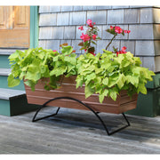 ACHLA Odette Large Flower Box Stand | Copper Plated Galvanized Steel and Black Wrought Iron | Patio & Balcony Container Gardening | Model C-21C-S