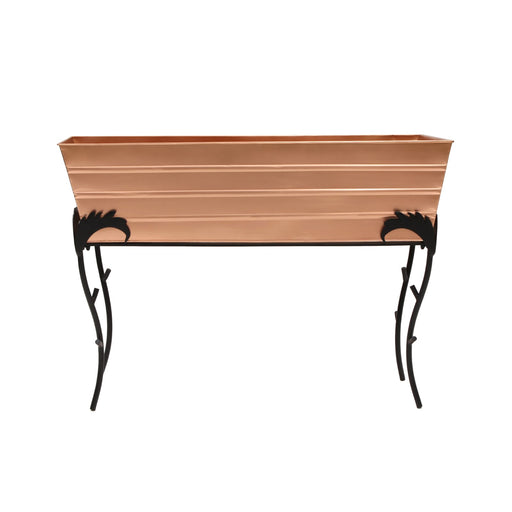 ACHLA Flora 25in Flower Box Stand | Copper Plated Steel and Black Wrought Iron | Patio & Balcony Container Gardening | Model C-21C-S3