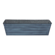 ACHLA Galvanized Steel Flower Box Planter Large | Classic Window Box Style in Nantucket Blue | Porch, Balcony & Garden Container | Model C-21NB
