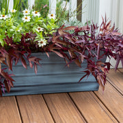 ACHLA Galvanized Steel Flower Box Planter Large | Classic Window Box Style in Nantucket Blue | Porch, Balcony & Garden Container | Model C-21NB