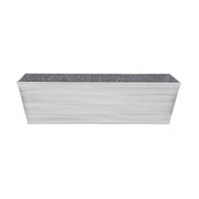 ACHLA Galvanized Steel Large Flower Box Planter | Cape Cod White Rolled Edge | Window Box & Balcony Container Garden | Model C-21W