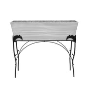 ACHLA Cape Cod White 30in Flower Box Stand | Galvanized Steel Planter on Wrought Iron Frame | Patio & Balcony Container Gardening | Model C-21W-S4