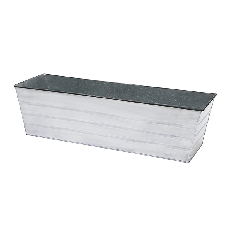ACHLA Cape Cod White 30in Flower Box Stand | Galvanized Steel Planter on Wrought Iron Frame | Patio & Balcony Container Gardening | Model C-21W-S4