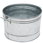 ACHLA Round Steel Tub 16in | Galvanized Farmhouse Style | Beverage Chiller, Log Holder & Plant Container | 16 x 16 x 11 in | Model C-50
