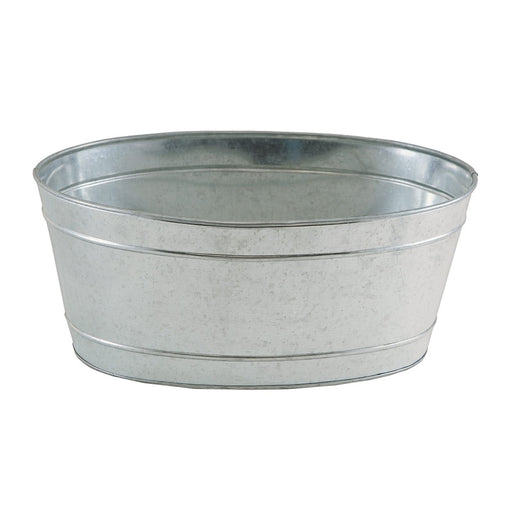 ACHLA Small Oval Galvanized Tub | Rustic Steel Ice Bucket & Planter | Patio & Garden Party | 11 x 16 x 7 in | Model C-51M