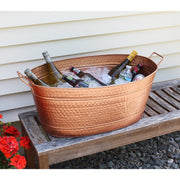 ACHLA Large Oval Steel Tub | Copper Plated Finish | Log Rack & Firewood Carrier for Indoor & Outdoor Use | 30.5 x 15 x 9.5 in | Model C-55C