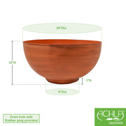 ACHLA Solaria Large Bowl 20in Decorative Bowl | Burnt Sienna Galvanized Steel and Black Wrought Iron | Indoor & Outdoor Planter | Model C-61BS