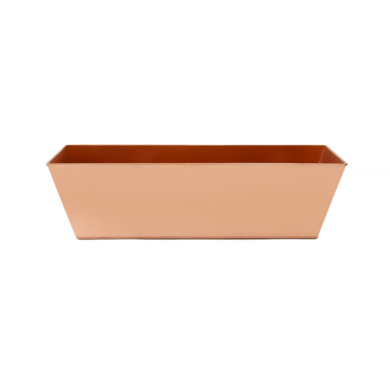 ACHLA Galvanized Tin Flower Box | Copper Finished Steel | Outdoor & Patio Planter | 34.5 x 11 x 10 in | Model C-82C