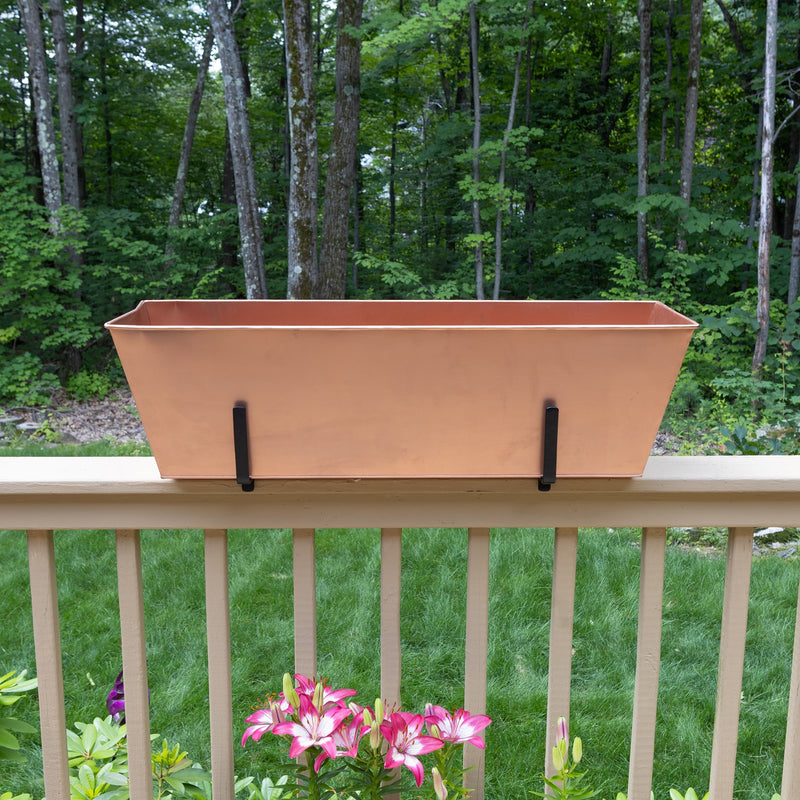 ACHLA Galvanized Tin Flower Box | Copper Finished Steel | Outdoor & Patio Planter | 34.5 x 11 x 10 in | Model C-82C