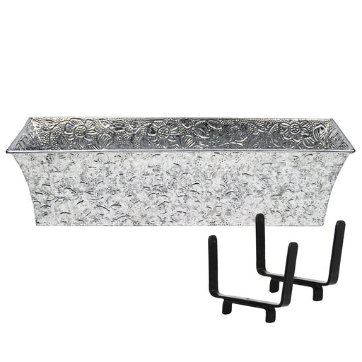 ACHLA Deck Bracket Kit | Verdigris Galvanized Tin and Iron | Outdoor Planter Mount for 2x4 Railing | 24 x 8 x 6 in | Model C04-K4