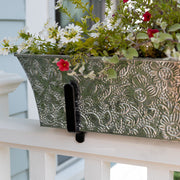 ACHLA Deck Bracket Kit | Verdigris Galvanized Tin and Iron | Outdoor Planter Mount for 2x4 Railing | 24 x 8 x 6 in | Model C04-K4