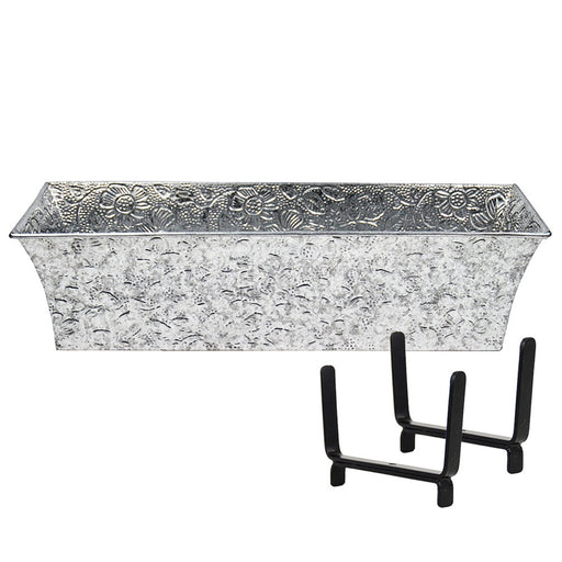 ACHLA Deck Bracket Kit II | Verdigris Iron & Tin Planter Box | Deck Railing & Balcony Flower Box | 24 x 8 x 6 in | Model C04-K6