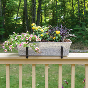ACHLA Deck Bracket Kit II | Verdigris Iron & Tin Planter Box | Deck Railing & Balcony Flower Box | 24 x 8 x 6 in | Model C04-K6