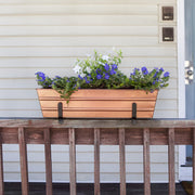 ACHLA Small Flower Box with Brackets for 2x4 Railings | Copper Plated Galvanized Steel and Black Wrought Iron | Deck & Balcony Railing | Model C08C-K4