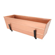 ACHLA Medium Flower Box Kit | Copper Plated Galvanized Steel and Black Wrought Iron Brackets | Front Porch & Deck Railing Planter | Model C20C-K6