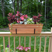 ACHLA Large Flower Box with Brackets | Copper Plated Galvanized Steel and Black Wrought Iron | Deck & Balcony Railing Planter | Model C21C-K6