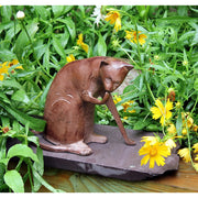 ACHLA Coy Cat 8.5in Garden Ornament | Dark Bronze Cast Aluminum | Patio & Garden Sculpture | 8 x 6 x 8.5 in | Model CAT-05