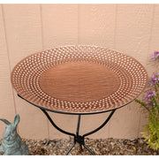 ACHLA Classic II 24in Hammered Copper Birdbath Bowl | Brass Construction, Natural Patina | Garden & Backyard Water Feature | Model CBB-02