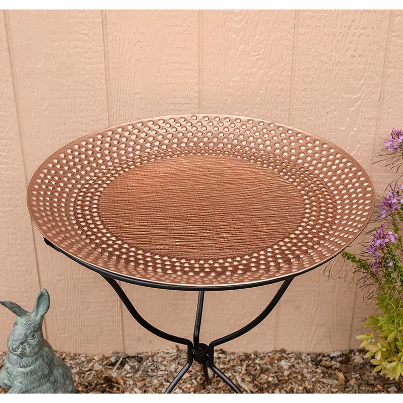 ACHLA Classic II 24in Hammered Copper Birdbath Bowl | Brass Construction, Natural Patina | Garden & Backyard Water Feature | Model CBB-02