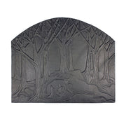 ACHLA Forest Fox Fireback | Cast Iron Matte Black Fireplace Decor | Hearth & Fireplace Accessory | 1 x 24 x 28 in | Model CFB-15