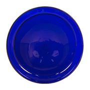 ACHLA Crackle Glass Birdbath with Over Rail Bracket | Cobalt Blue Hand-Blown Glass and Black Wrought Iron | Balcony, Porch & Deck | Model CGB-01CB-OR2