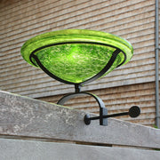 ACHLA 12" Crackle Bowl with Over Rail Bracket, Fern Green