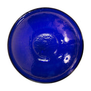ACHLA 14in Cobalt Blue Crackle Glass Decorative Bowl | Handcrafted Art Glass | Patio & Garden Accent | 13.75 x 13.75 x 2.5 in | Model CGB-14CB
