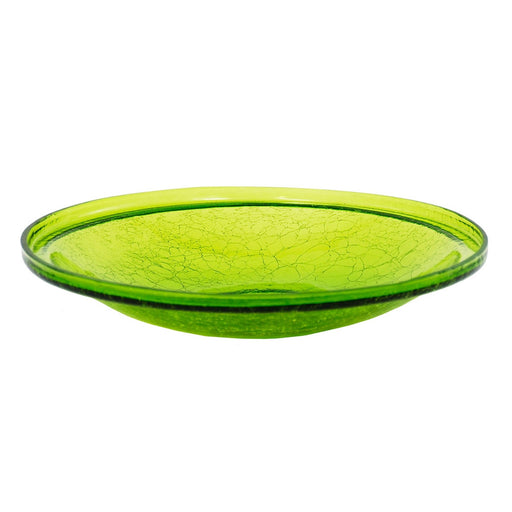 ACHLA 14in Fern Green Crackle Glass Decorative Bowl | Handcrafted Art Glass | Patio & Garden Accent | 14 x 14 x 2.5 in | Model CGB-14FG