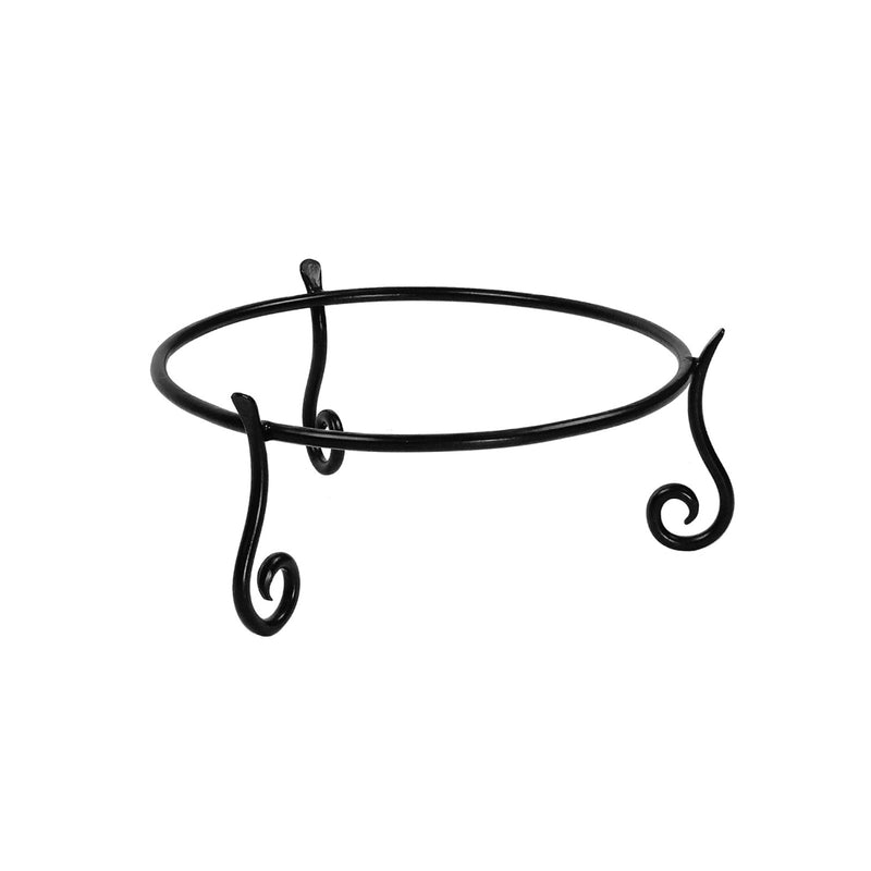 ACHLA 14in Crackle Glass Birdbath with Short Stand | Teal Blue Hand-Blown Glass and Black Wrought Iron | Garden & Patio Accent | Model CGB-14T-S2