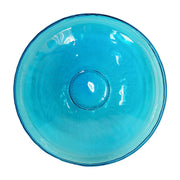 ACHLA Crackle Glass Birdbath with Wall Bracket | Teal Hand-Blown Glass and Black Wrought Iron | Porch, Deck & Garden Water Feature | Model CGB-14T-WM2