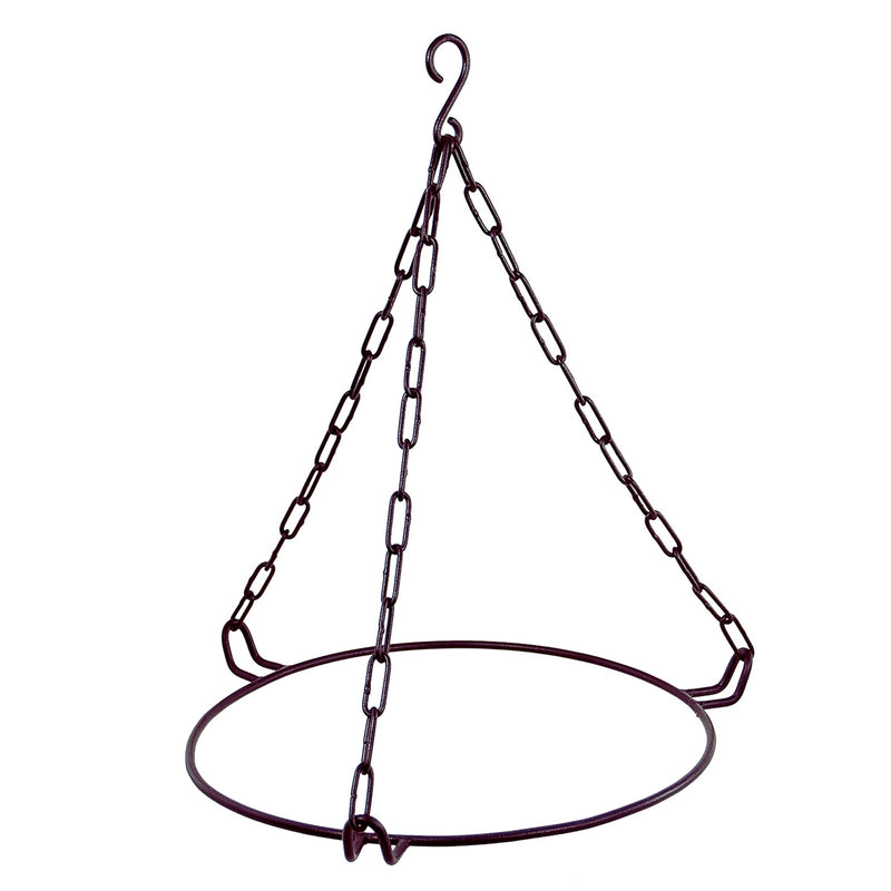ACHLA CGB-H-14R 14in Hanging Red Crackle Glass Birdbath Bowl | Outdoor Garden & Patio Decorative Bowl | 13.75 x 13.75 x 17 in | Model CGB-H-14R
