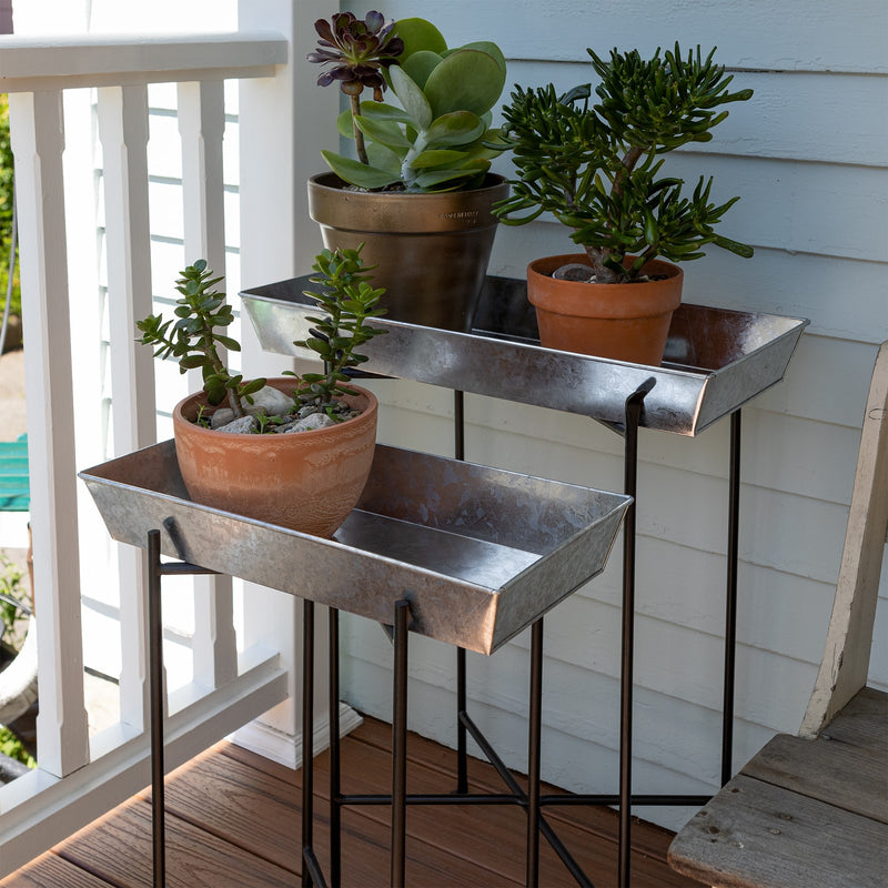 ACHLA Floor Stand 23in Wrought Iron Stand | Black Powder Coated Metal | Outdoor Garden & Patio Display | 18 x 18 x 23 in | Model CWI-02