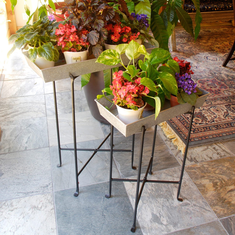 ACHLA Large Floor Stand | Black Wrought Iron | Patio & Garden Display | 22 x 22 x 29 in | Model CWI-03
