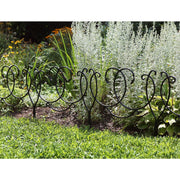 ACHLA Scroll Border Fence Section 4-Pack | Traditional Victorian Wrought Iron | Garden Edging & Flower Bed Border | 24 x 22 in Each | Model DFS-02-4