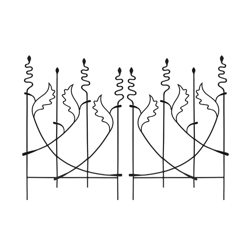 ACHLA Acanthus Fence Trellis 33in W x 43in H | Traditional Wrought Iron Black Powdercoat | Garden Border & Climbing Plant Support | Model DFS-08-2