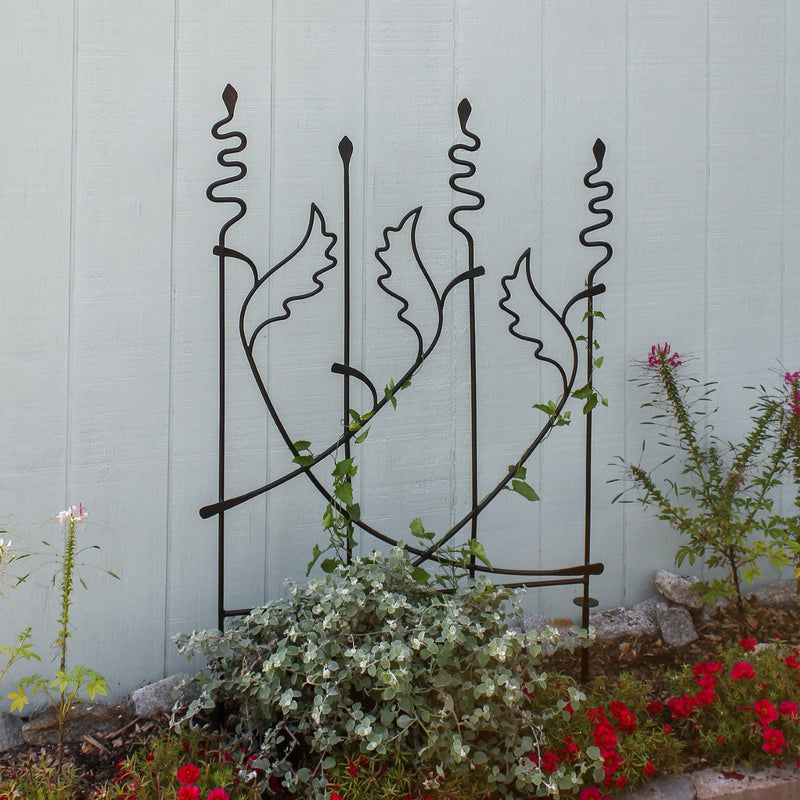 ACHLA Acanthus Fence Trellis 33in W x 43in H | Traditional Wrought Iron Black Powdercoat | Garden Border & Climbing Plant Support | Model DFS-08-2