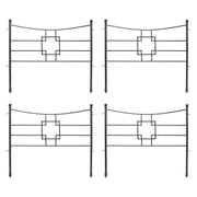 ACHLA Square-on-Squares Fence Section 4-Pack | Graphite Powdercoat Wrought Iron | Garden & Landscape Border | 36 x 1.5 x 31.5 in Each | Model DFS-25-4