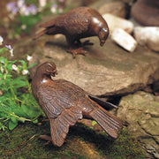 ACHLA Bronzed Doves Pair | Antique Bronze Cast Aluminum Garden Ornament | Patio & Garden Decor | 8 x 8 x 6 in | Model DOV-01