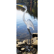 ACHLA Great Egret I 43in Tall Garden Ornament | Cast Aluminum Black, White, and Yellow | Patio & Garden Accent | 13 x 9 x 43 in | Model E-02