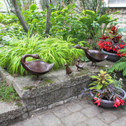 ACHLA Bye Duck E-10 | Hand Cast Aluminum Bronze Finish | Garden & Patio Ornament | 13.5 x 6.5 x 11.5 in | Model E-10