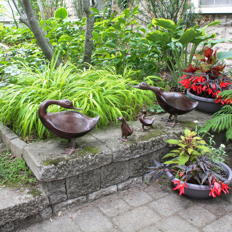 ACHLA Bye Duck E-10 | Hand Cast Aluminum Bronze Finish | Garden & Patio Ornament | 13.5 x 6.5 x 11.5 in | Model E-10
