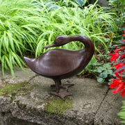 ACHLA Bye Duck E-10 | Hand Cast Aluminum Bronze Finish | Garden & Patio Ornament | 13.5 x 6.5 x 11.5 in | Model E-10