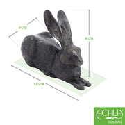 ACHLA Rabbits E-12C | Garden Statue Charcoal Hand Cast Aluminum | Lawn & Garden Decor | 13 x 5 x 9.5 in | Model E-12C